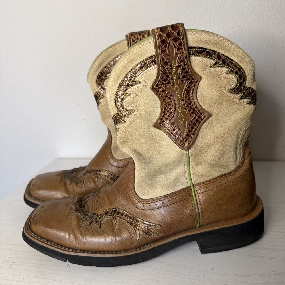 Ariat Boots Women's Brown 10007981 Square Toe Cowboy Boots, Size 8.5B Western